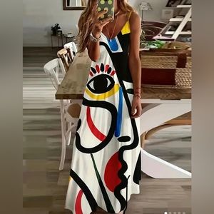 Color block maxi dress